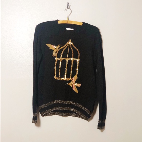 h&m Sweaters - H&M Sequin Bird Cage Sweater
